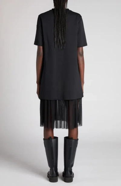 Moncler Mixed Media Dress In Black