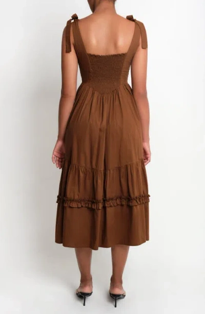 The Lulo Project New Quibdo Midi Sundress In Brown