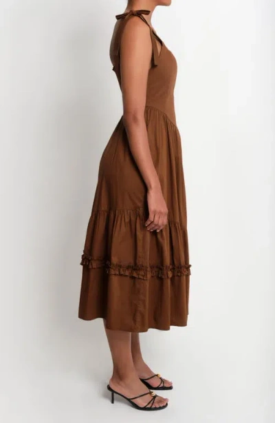 The Lulo Project New Quibdo Midi Sundress In Brown