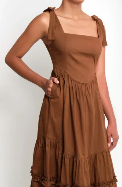 The Lulo Project New Quibdo Midi Sundress In Brown