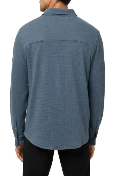 Travismathew Cloud Waffle Knit Button-up Shirt In Blue