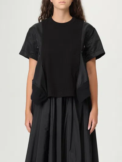 Sacai T-shirt  Woman Color Black In Black