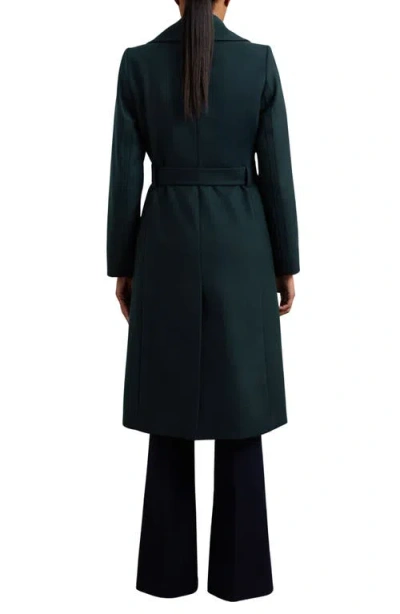 Reiss Odette Wool Blend Wrap Coat In Blue
