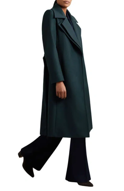 Reiss Odette Wool Blend Wrap Coat In Blue
