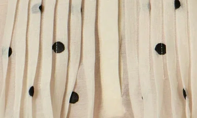 English Factory Scallop Dot Sheer Puff Sleeve Top In White