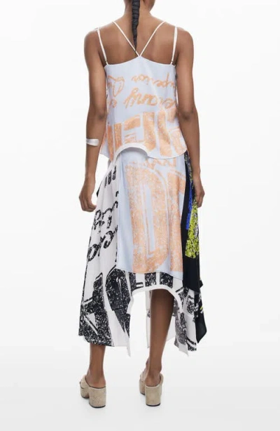 Desigual Asymmetric Strappy Camisole In White