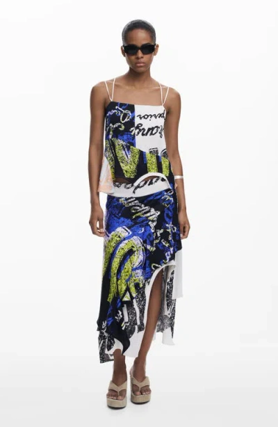 Desigual Asymmetric Strappy Camisole In White