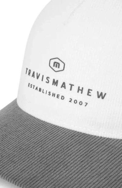 Travismathew Bike Tour Corduroy Snapback Baseball Hat In White