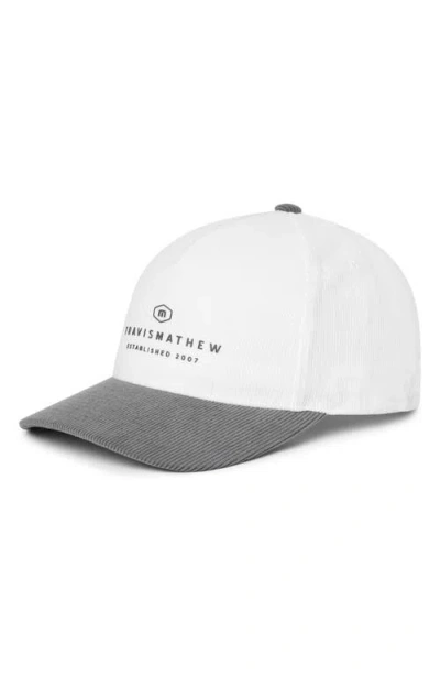 Travismathew Bike Tour Corduroy Snapback Baseball Hat In White