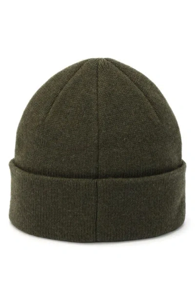Allsaints Underground Embroidered Logo Beanie In Green