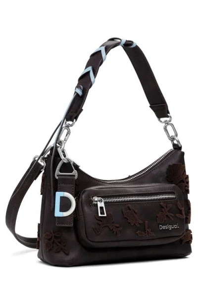 Desigual Faux Leather Shoulder Bag In Brown
