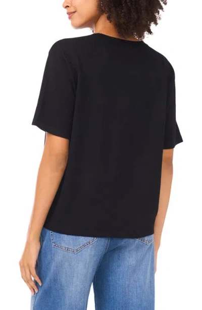 Vince Camuto Crewneck Knit Top In Black