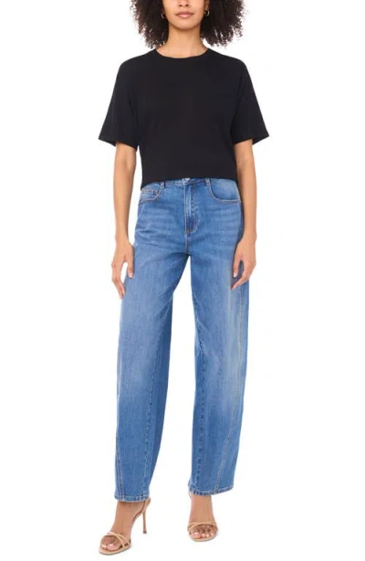 Vince Camuto Crewneck Knit Top In Black