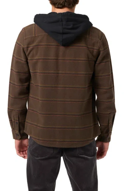 O'neill Archer Hooded Button-up Shirt In Brown