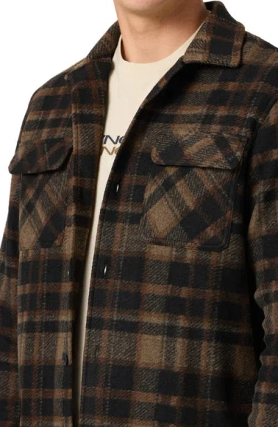 O'neill Og Lux Plaid Flannel Button-up Shirt Jacket In Brown