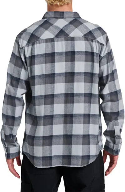 Quiksilver Penmar Check Cotton Flannel Button-up Shirt In Gray