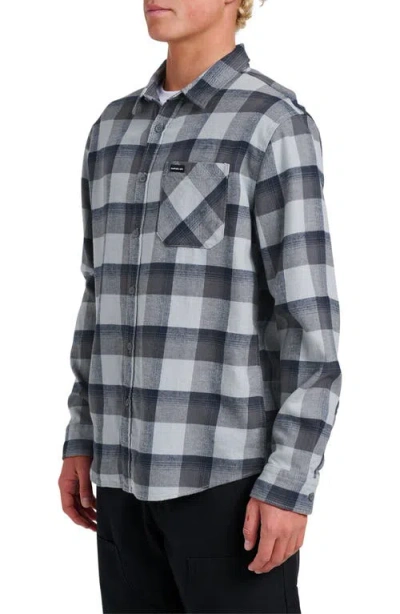 Quiksilver Penmar Check Cotton Flannel Button-up Shirt In Gray
