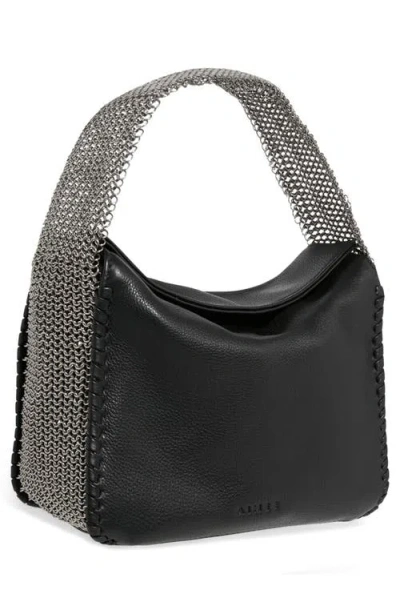 Aimee Chain Mail Handle Handbag In Black