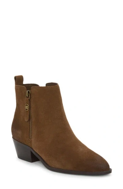 Lucky Brand Women's Ailein Pointed Toe Zipper Ankle Booties In Brown