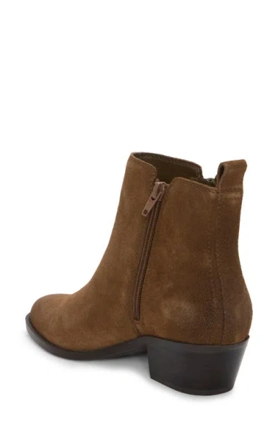 Lucky Brand Women's Ailein Pointed Toe Zipper Ankle Booties In Brown