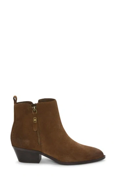 Lucky Brand Women's Ailein Pointed Toe Zipper Ankle Booties In Brown