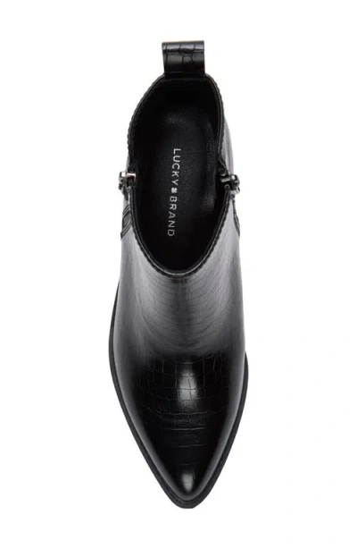 Lucky Brand Women's Ailein Pointed Toe Zipper Ankle Booties In Black