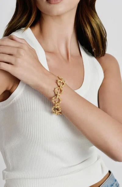 Anabel Aram Jewelry Bamboo Texture Chain Bracelet In Gold