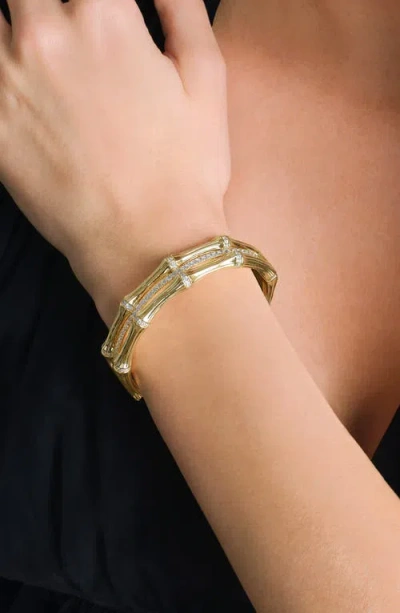Anabel Aram Jewelry Bamboo Texture Stack Bangle In Gold