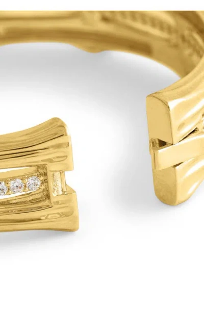 Anabel Aram Jewelry Bamboo Texture Stack Bangle In Gold