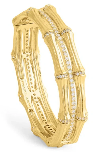 Anabel Aram Jewelry Bamboo Texture Stack Bangle In Gold