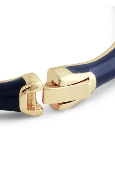 Anabel Aram Jewelry Bamboo Texture Enameled Bangle In Black