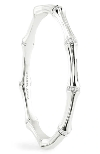 Anabel Aram Jewelry Bamboo Texture Bangle In Metallic