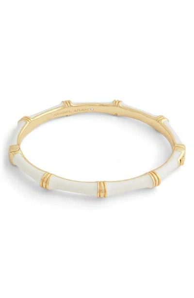 Anabel Aram Jewelry Bamboo Texture Enameled Bangle In White