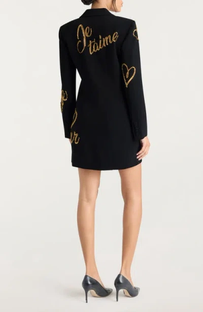 Cinq À Sept Crushed Sequin Long Sleeve Coat Dress In Multi