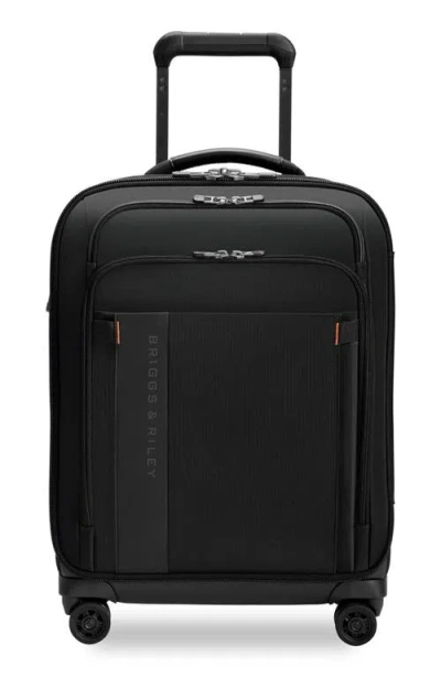 Briggs & Riley Zdx Global 21-inch Expandable Carry-on Spinner Suitcase In Black