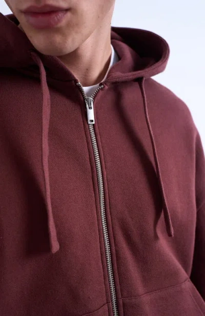 Topman Oversize Zip Hoodie In Brown