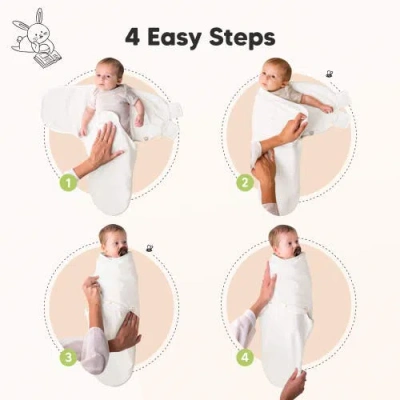 Keababies 3-pack Soothe Swaddle Wraps In White