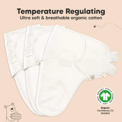 Keababies 3-pack Soothe Swaddle Wraps In White