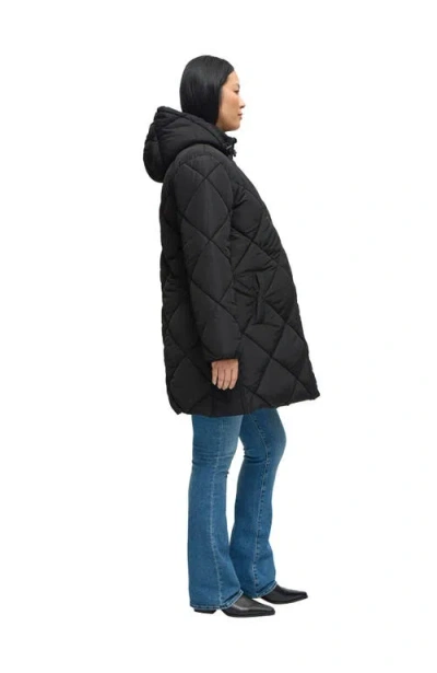 Ingrid & Isabel Longline Puffer With Insert In Black
