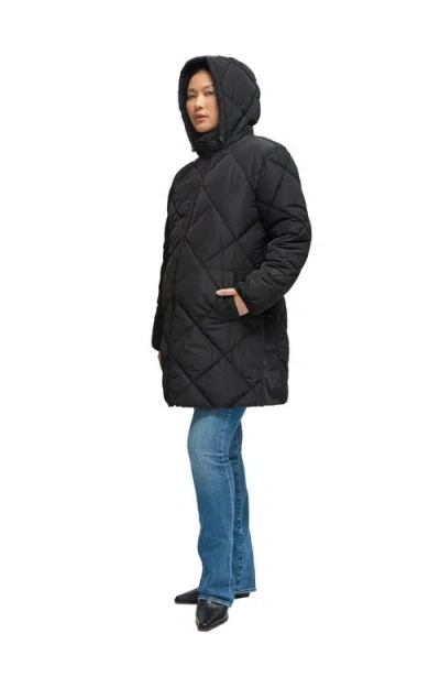 Ingrid & Isabel Longline Puffer With Insert In Black