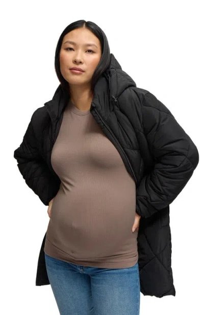 Ingrid & Isabel Longline Puffer With Insert In Black