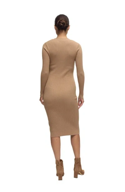 Ingrid & Isabel Button Front Sweater Maternity Dress In Brown