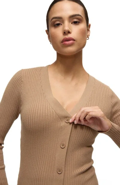 Ingrid & Isabel Button Front Sweater Maternity Dress In Brown