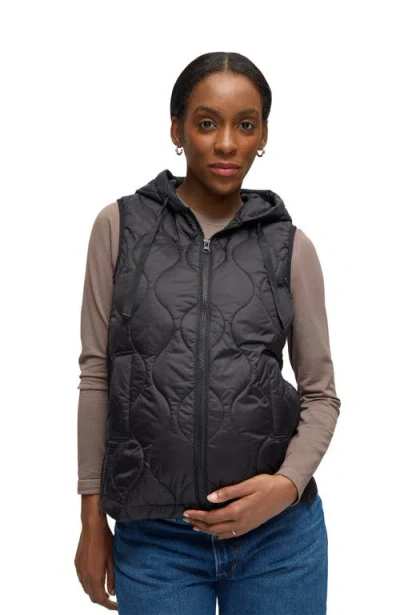 Ingrid & Isabel Quilted Maternity Vest In Black