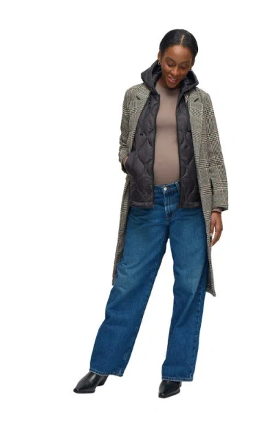 Ingrid & Isabel Quilted Maternity Vest In Black