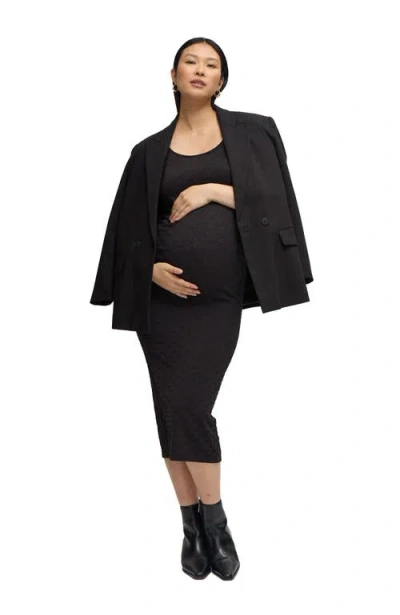 Ingrid & Isabel Maternity Sleeveless Seamless Midi Dress In Black