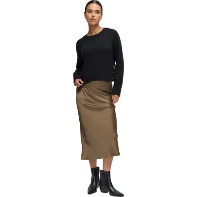 Ingrid & Isabel Crop Mock Neck Maternity Sweater In Black