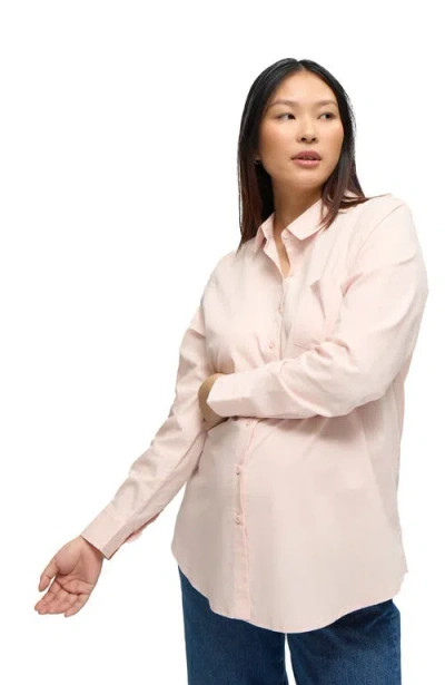 Ingrid & Isabel Maternity Poplin Button Down In Pink