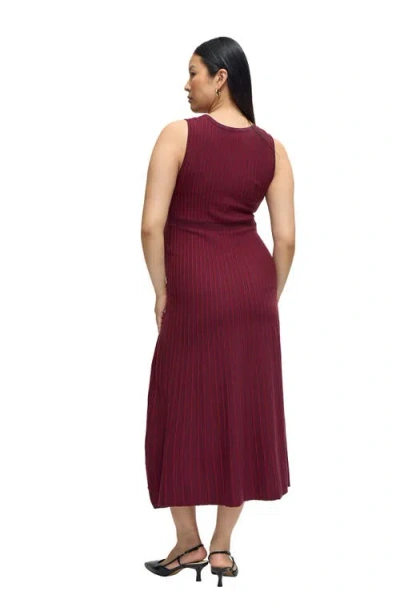 Ingrid & Isabel Maternity Striped Sleeveless Sweater Dress In Red
