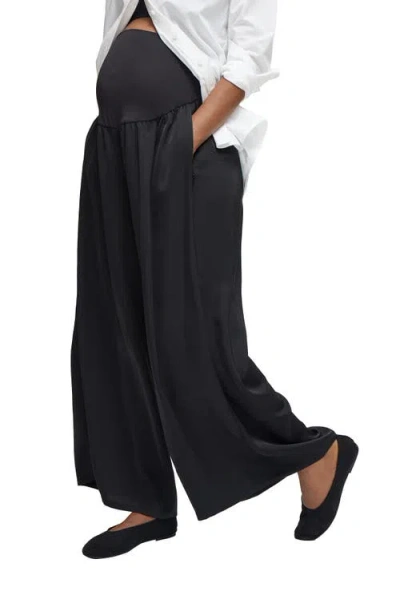 Ingrid & Isabel Flowy Woven Maternity Pant In Black